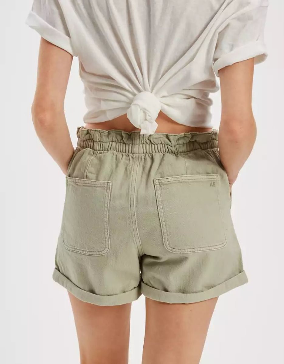 Shorts American Eagle AE Stretch Highest Taille Baggy Utility Vert Olive Femme | EMS-47842171